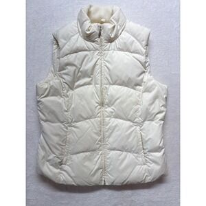 Eddie Bauer Goose Down Women's Size‎ L Puffer Vest Full Zip Beige